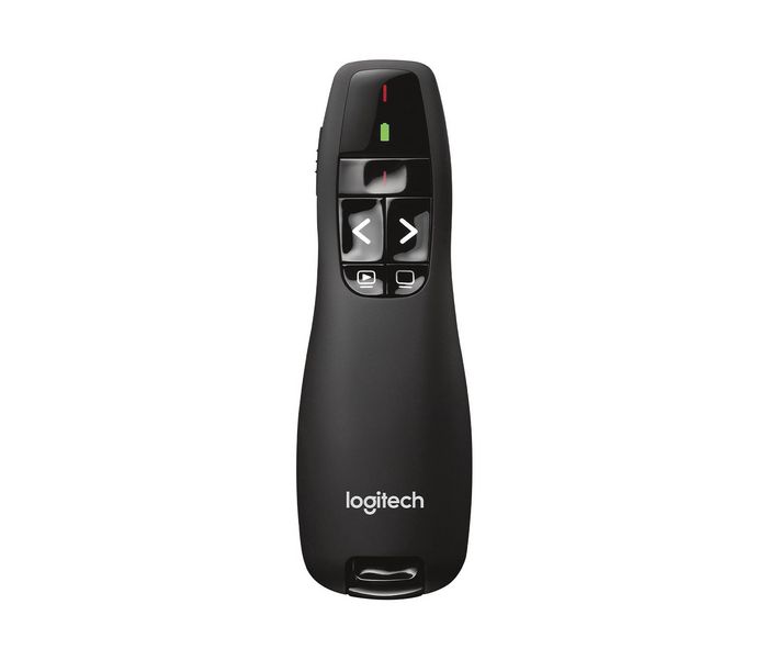 Logitech R400 Presentador Inalámbrico con Puntero Láser Rojo, Alcance 15 m y Receptor USB Plug-and-Play Logitech R400 Presentador Inalámbrico con Puntero Láser Rojo, Alcance 15 m y Receptor USB Plug-and-Play