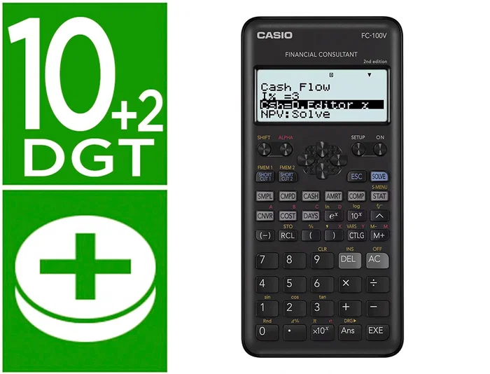 Casio FC-100V Calculadora Financiera y Científica Gris