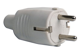 Simon Clavija de goma Schuko 2p+t 16A 250V~ salida recta blanca
