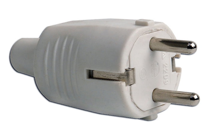 Simon Clavija de goma Schuko 2p+t 16A 250V~ salida recta blanca Simon Clavija de goma Schuko 2p+t 16A 250V~ salida recta blanca