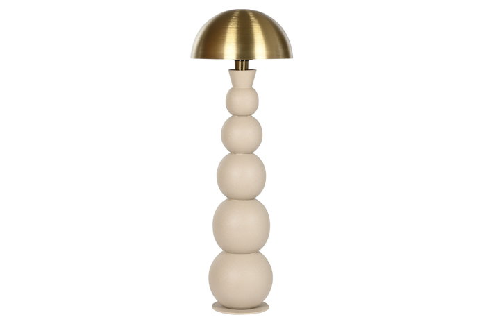 DKD Home Decor Lámpara de pie de metal Crema y dorado DKD Home Decor Lámpara de pie de metal Crema y dorado