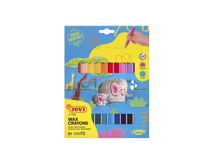 Jovi Lápices de Cera Jovicolor Triwax Triangulares, 24 Unidades Colores Surtidos