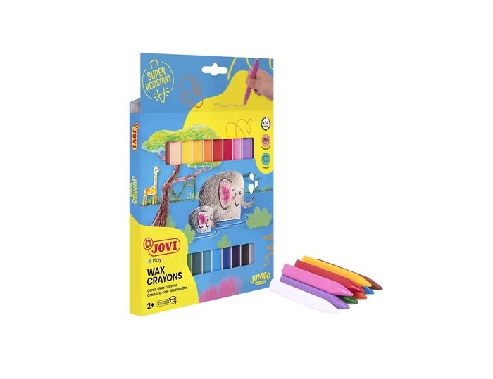 Jovi Lápices de Cera Jovicolor Triwax Triangulares, 24 Unidades Colores Surtidos