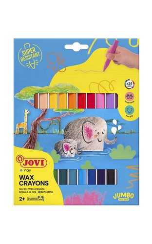 Jovi Lápices de cera Jovicolor Triwax, Colores surtidos, 24 unidades