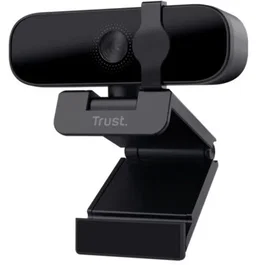 Trust Webcam Tanor Full HD con Micrófono, Negra
