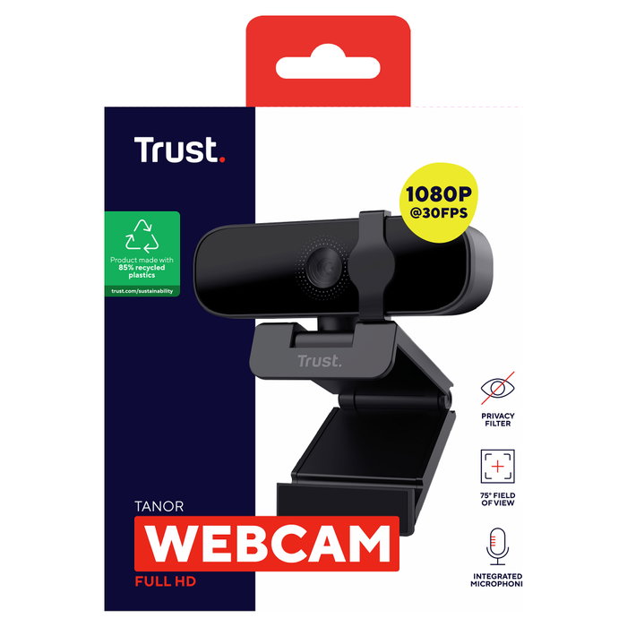 Trust Tanor Webcam Full HD 1080p Negro