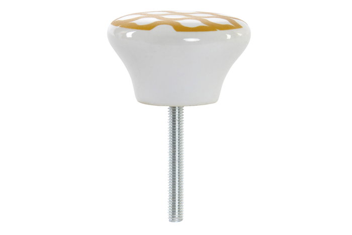 DKD Home Decor Pomos de Gres y Metal 4x4x2,5 cm Surtidos