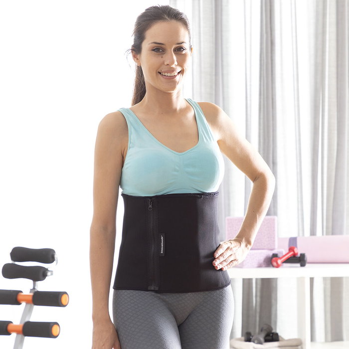 Pack Plataforma Vibratoria con Altavoz, Bandas de Resistencia y Mando a Distancia y Faja Deportiva Sauna InnovaGoods