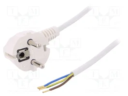 PLASTROL Cable de alimentación H03VV-F, OMY, 3x0,75mm2, 3m, Blanco