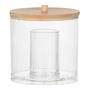 Andrea House Bote Organizador Ba72111 Acrílico y Bambú Baño Transparente Ø9 x 9 cm