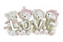 DKD Home Decor Figura de Oso en Resina Rosa