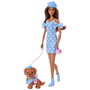 MATTEL Muñeca Barbie Twinning Looks Latina Articulaciones Flexibles +3 Años Ropa a Juego con su Cachorro