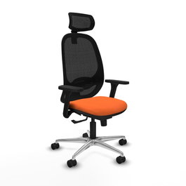 PIQUERAS Y CRESPO Silla de oficina Cilanco con mecanismo Sincro, Naranja y Negro