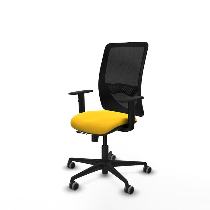 PIQUERAS Y CRESPO Silla de oficina Zulema con mecanismo Sincro/Traslack Amarillo y Negro