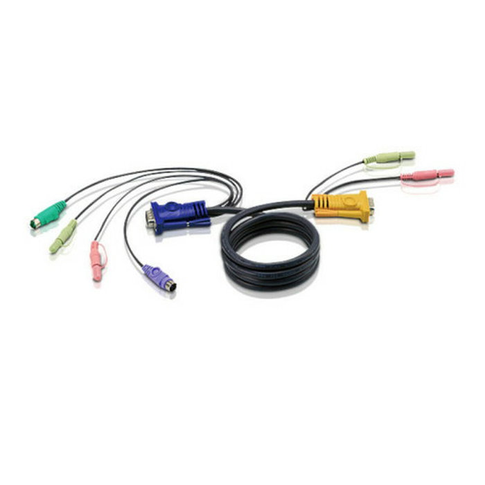 Aten Cable KVM PS/2 con audio y SPHD 3 en 1 de 1,8 m 2L-5302P