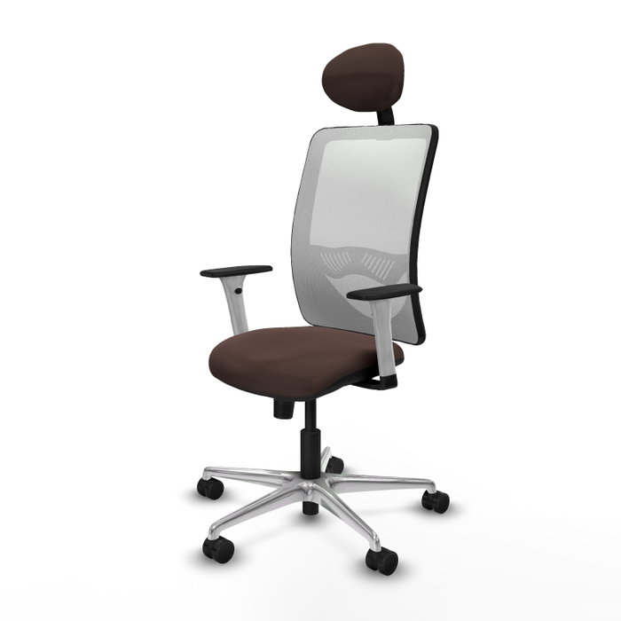 PIQUERAS Y CRESPO Silla de oficina Zulema con mecanismo Sincro, Marrón oscuro y Blanco PIQUERAS Y CRESPO Silla de oficina Zulema con mecanismo Sincro, Marrón oscuro y Blanco