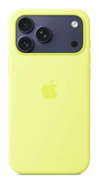 Apple iPhone 17 Pro Max Funda de Silicona con MagSafe para Carga Inalámbrica, Color Neon Yellow, MGFM4ZM/A
