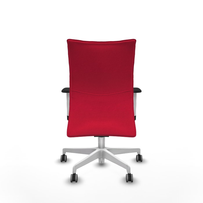 PIQUERAS Y CRESPO Silla Albacete confidente con mecanismo Sincro, Tela Roja y Base Blanca PIQUERAS Y CRESPO Silla Albacete confidente con mecanismo Sincro, Tela Roja y Base Blanca