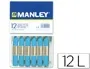 Manley Lápices de Cera Unicolor Azul Celeste N.17 Caja de 12 Unidades