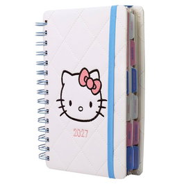 MOOVING Agenda Anual 2027 Hello Kitty con Tapa de Polipiel y Goma 140x200 mm