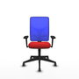 PIQUERAS Y CRESPO Silla de oficina Motilla con mecanismo Sincro, Rojo y Azul
