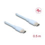 DeLOCK Cable USB Type-C™ a USB Type-C™, PD 3.0 60 W, 0,5 m, Azul, Silicona