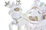 DKD Home Decor Figura Navidad Fantasia Rosa Blanco Trineo Resina 7 x 11.5 x 23 cm