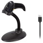Equip Lector de códigos de barras 1D/2D USB con soporte, Negro