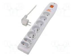 HSK DATA Regleta de alimentación gris con 7 tomas y 5m de cable