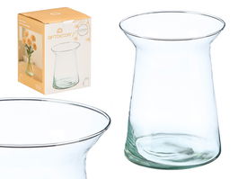 Giftdecor Jarron Cristal Transparente Ancho 20 cm Boca Abierta 14 x 20.5 x 14 cm (Set de 12)
