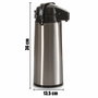 Kinvara Termo Grifo Acero Inox 1.9L con Bomba de Aire - Dimensiones 17 x 35.5 x 13.5 cm (Set de 4)