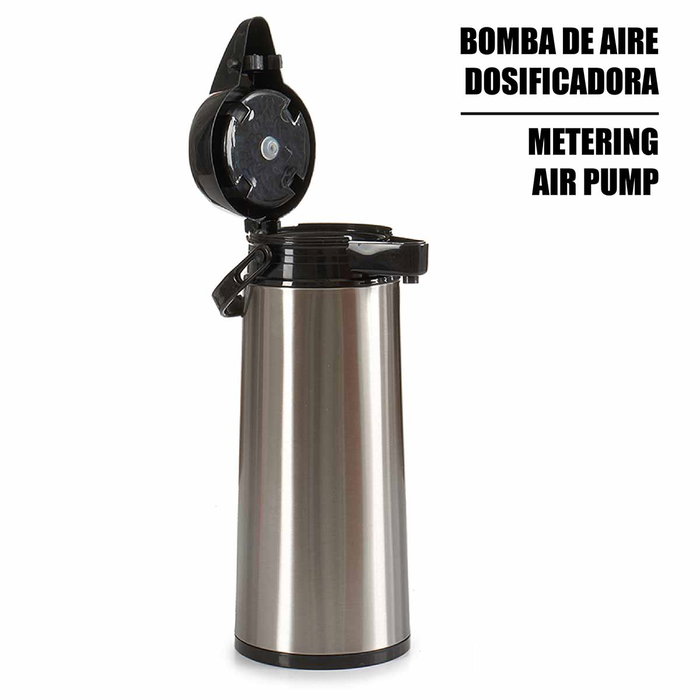 Kinvara Termo Grifo Acero Inox 1.9L con Bomba de Aire - Dimensiones 17 x 35.5 x 13.5 cm (Set de 4)