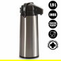 Kinvara Termo Grifo Acero Inox 1.9L con Bomba de Aire - Dimensiones 17 x 35.5 x 13.5 cm (Set de 4)