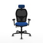 PIQUERAS Y CRESPO Silla de oficina Jorquera con mecanismo Sincro/Traslack, Azul y Negro