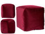 Giftdecor Puff Cuadrado Terciopelo Granate 30 x 30 cm (Set de 4)