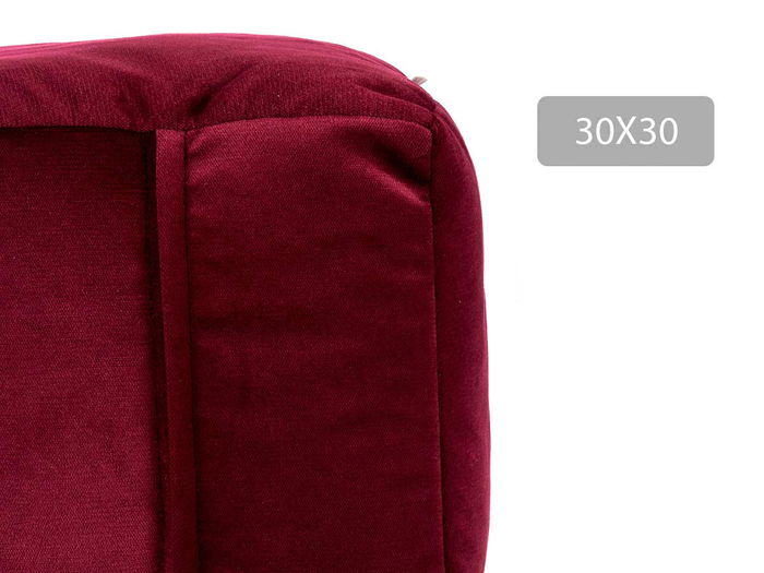 Giftdecor Puff Cuadrado Terciopelo Granate 30 x 30 cm (Set de 4)