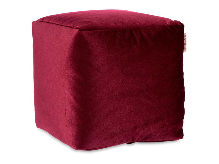 Giftdecor Puff Cuadrado Terciopelo Granate 30 x 30 cm (Set de 4)
