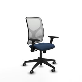 PIQUERAS Y CRESPO Silla de oficina Motilla con mecanismo Sincro, Azul marino y Blanco