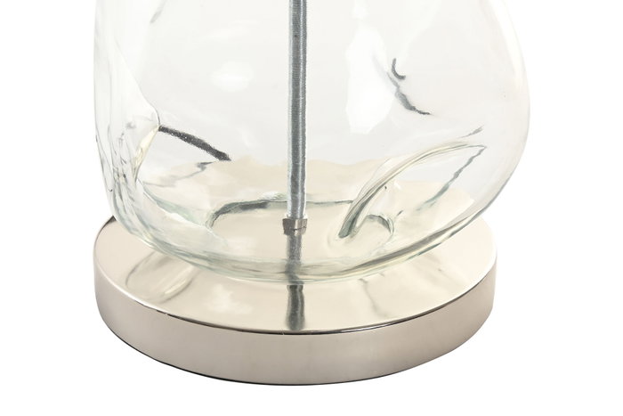 DKD Home Decor Lámpara de Sobremesa Cristal Orgánico Transparente y Crudo