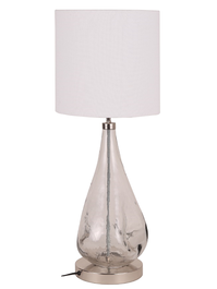 DKD Home Decor Lámpara de Sobremesa Cristal Orgánico Transparente y Crudo