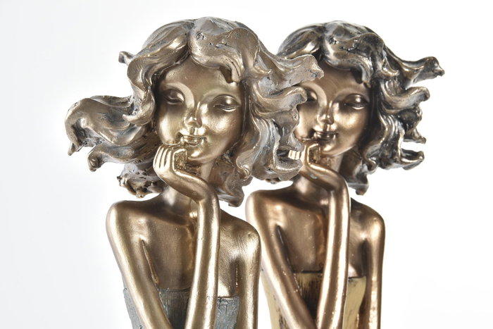 DKD Home Decor Figura de Resina Chica Surtido de 2 Unidades