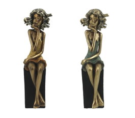 DKD Home Decor Figura de Resina Chica Surtido de 2 Unidades