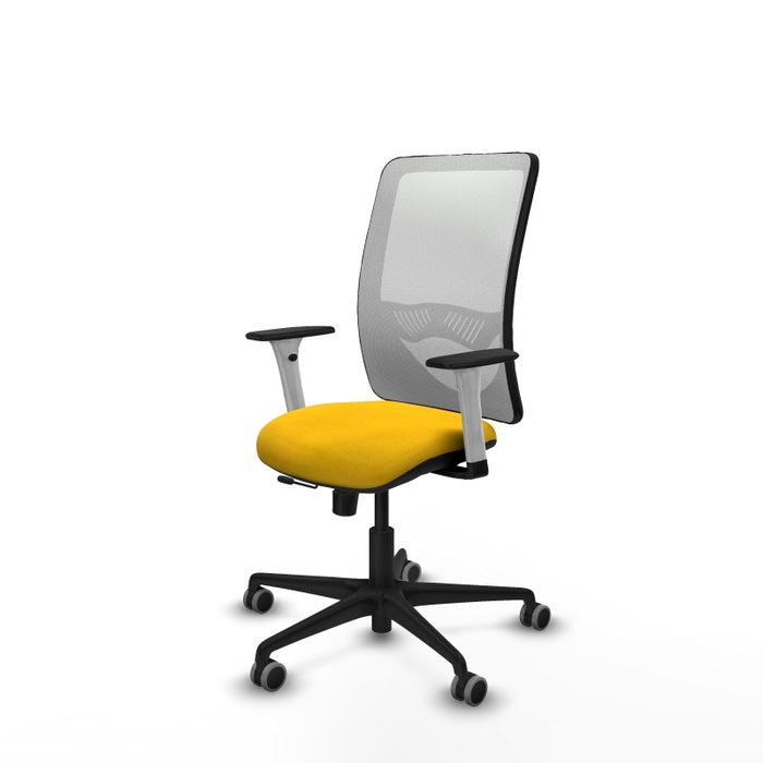 PIQUERAS Y CRESPO Silla de oficina Zulema con mecanismo Sincro/Traslack, Amarillo y Blanco