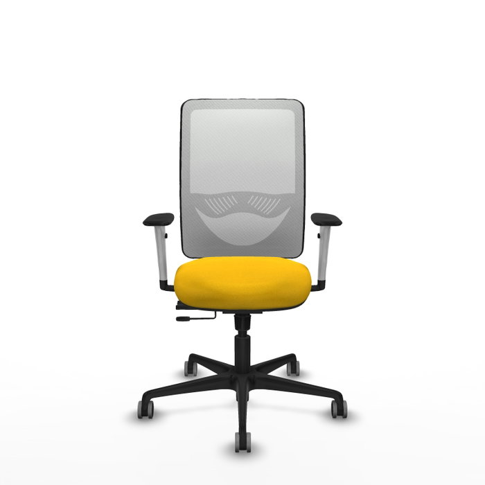 PIQUERAS Y CRESPO Silla de oficina Zulema con mecanismo Sincro/Traslack, Amarillo y Blanco