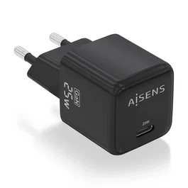 AISENS Cargador GaN 25W con 1xUSB-C PD3.0 QC4.0, Negro