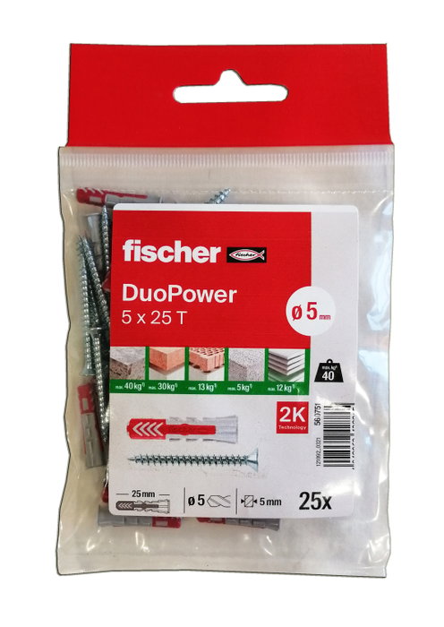 FISCHER Blister 25 UDS Taco DuoPower 6x30 + T 560752