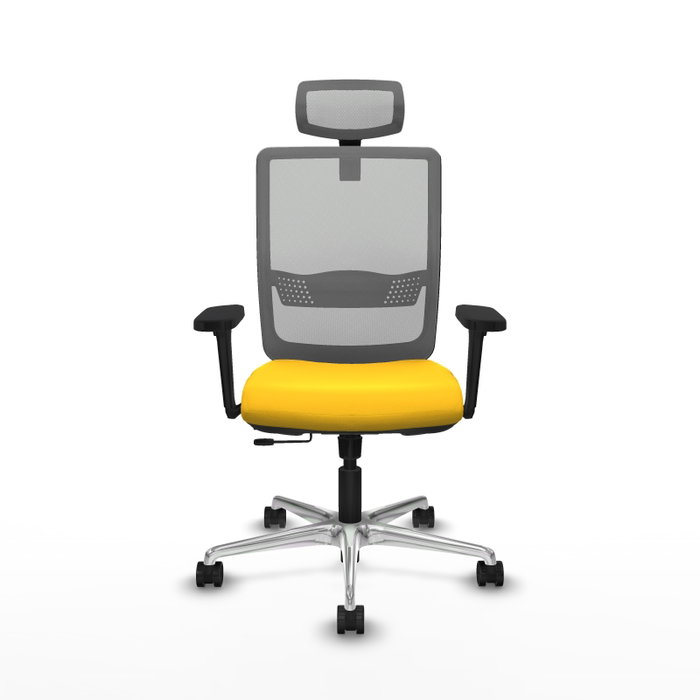 PIQUERAS Y CRESPO Silla de oficina Haches con mecanismo Sincro/Traslack, Amarillo y Gris