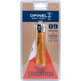 Opinel Navaja de bolsillo N°09 con hoja de carbono y mango de madera