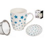 Kozina Taza de Infusión Estrellas con Filtro y Tapa, Colores Surtidos, 300 ml