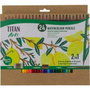 TITAN ARTS Lápices de Colores Acuarelables Surtidos con Estuche y Accesorios, 24 Unidades